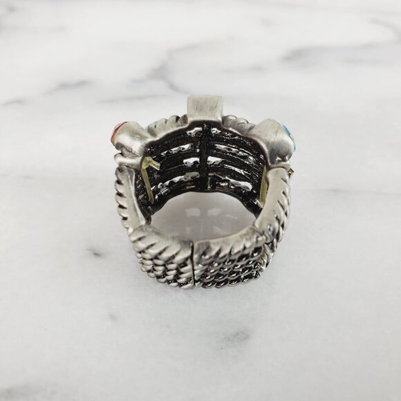 Antique Silver Gem Jewel Crystal Ring‎ - Picture 8 of 10